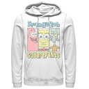 キャラクター スポンジボブ フーディー パーカー 白色 ホワイト 【 LICENSED CHARACTER SPONGEBOB SQUAREPANTS TRIO PANELS HOODIE / WHITE 】 メンズファッション トップス スウェット トレーナー