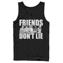 キャラクター タンクトップ 黒色 ブラック DON 039 T 【 LICENSED CHARACTER STRANGER THINGS FRIENDS LIE GROUP SHOT TANK TOP / BLACK 】 メンズファッション トップス パーカー