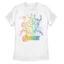 【★スーパーSALE★12/11深夜2時迄】キャラクター 虹色 レインボー Tシャツ 白色 ホワイト 【 LICENSED CHARACTER MARVEL AVENGERS PRIDE RAINBOW GRADIENT OUTLINE TEE / WHITE 】 キッズ ベビー マタニティ トップス カットソー