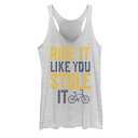 グラフィック タンクトップ 白色 ホワイト ヘザー IT&#34; 【 HEATHER UNBRANDED RIDE IT LIKE YOU STOLE BICYCLE GRAPHIC TANK WHITE 】