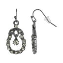 【★Fashion THE SALE★7/12午前10時迄】黒色 ブラック イヤリング 灰色 グレー 【 1928 JET BLACK SIMULATED CRYSTAL CAGED DROP EARRINGS / GREY 】 ジュエリー アクセサリー レディースジュエリー(4)