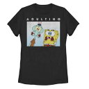 【★Fashion THE SALE★1/14迄】キャラクター スポンジボブ Tシャツ 黒色 ブラック & 【 LICENSED CHARACTER SPONGEBOB SQUAREPANTS SQUIDWARD SCARED OF ADULTING TEE / BLACK 】 キッズ ベビー マタニティ トップス カットソー