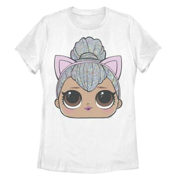 キャラクター グラフィック Tシャツ 白色 ホワイト L.O.L. SURPRISE! 【 LICENSED CHARACTER KITTY QUEEN BIG FACE GRAPHIC TEE WHITE 】