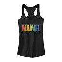 キャラクター 虹色 レインボー ロゴ グラフィック タンクトップ 黒色 ブラック 【 LICENSED CHARACTER MARVEL RAINBOW GRADIENT LOGO GRAPHIC TANK / BLACK 】 キッズ ベビー マタニティ トップス Tシャツ カット