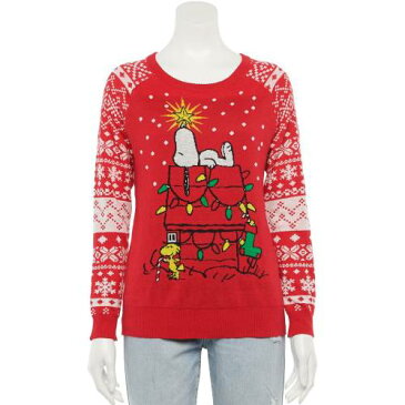 キャラクター クリスマス トレーナー 赤 レッド ジュニア キッズ 【 RED LICENSED CHARACTER SNOOPY CHRISTMAS SWEATER 】