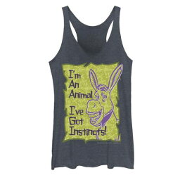 キャラクター グラフィック タンクトップ 紺色 ネイビー ヘザー I'M ANIMAL&#34; 【 LICENSED CHARACTER SHREK DONKEY AN GRAPHIC TANK TOP / NAVY HEATHER 】 キッズ ベビー マタニティ トップス