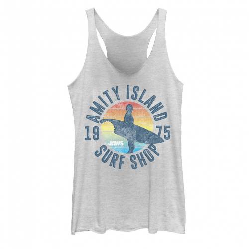 ブランド名Licensed Character性別womens, juniors (teens)商品名Jaws Amity Island Surf Shop 1975 Graphic Tank Topカラー/White/Heather