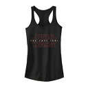 キャラクター 赤 レッド ロゴ グラフィック タンクトップ 黒色 ブラック スターウォーズ 【 LICENSED CHARACTER STAR WARS LAST JEDI RED OUTLINE LOGO GRAPHIC TANK / BLACK 】 キッズ ベビー マタニティ トップス