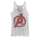 キャラクター 赤 レッド グラフィック タンクトップ 白色 ホワイト ヘザー 【 RED HEATHER LICENSED CHARACTER MARVEL AVENGERS ENDGAME SHATTERED GRAPHIC TANK WHITE 】