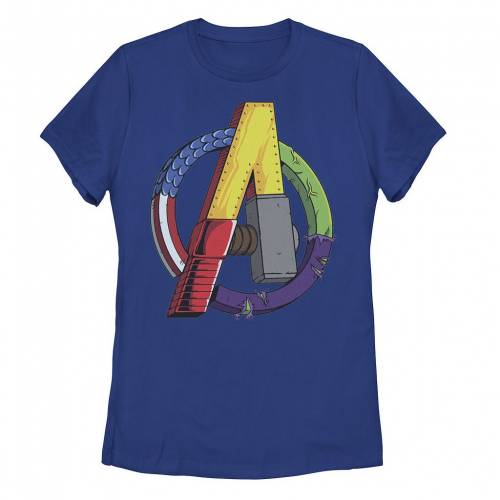 キャラクター ロゴ グラフィック Tシャツ 紺色 ネイビー 【 LICENSED CHARACTER MARVEL AVENGERS MATERIAL LOGO GRAPHIC TEE / NAVY 】 キッズ ベビー マタニティ トップス カットソー