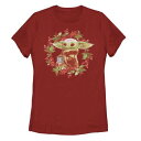 キャラクター クリスマス Tシャツ 赤 レッド スターウォーズ 【 LICENSED CHARACTER STAR WARS THE MANDALORIAN CHILD CHRISTMAS WREATH TEE / RED 】 キッズ ベビー マタニティ トップス カットソー