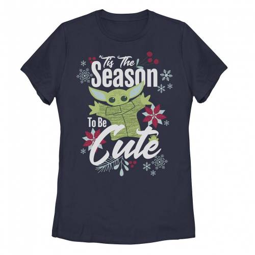 キャラクター クリスマス Tシャツ 紺色 ネイビー スターウォーズ 【 LICENSED CHARACTER STAR WARS THE MANDALORIAN CHRISTMAS TIS SEASON TO BE CUTE TEE / NAVY 】 キッズ ベビー マタニティ トップス カットソー