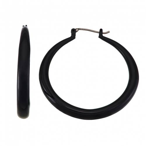 黒色 ブラック フープ イヤリング 【 SIMPLY VERA VERA WANG BLACK TONE THICK HOOP EARRINGS / JET TONE 】 ジュエリー アクセサリー レディースジュエリー