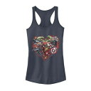 キャラクター タンクトップ 【 LICENSED CHARACTER MARVEL AVENGERS HEART GROUP SHOT VALENTINE TANK / 】 キッズ ベビー マタニティ トップス Tシャツ カットソー