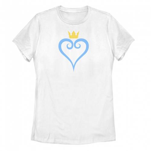 キャラクター ロゴ グラフィック Tシャツ 白色 ホワイト & 【 LICENSED CHARACTER KINGDOM HEARTS HEART CROWN LOGO GRAPHIC TEE WHITE 】