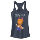 キャラクター フォックス タンクトップ 藍色 インディゴ 【 LICENSED CHARACTER NINTENDO ANIMAL CROSSING REDD THE FOX SEEMS LEGIT TANK TOP / INDIGO 】 キッズ ベビー マタニティ トップス