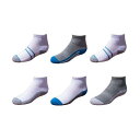 TEK GEAR パフォーマンス 靴下 【 S 4-20 Cushioned 6-pack Performance Quarter Socks 】 Blue White