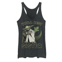 【★Fashion THE SALE★1/14迄】キャラクター レベル ロゴ タンクトップ 黒色 ブラック ヘザー スターウォーズ 【 LICENSED CHARACTER STAR WARS YODA BEST SISTER REBEL LOGO TANK TOP / BLACK HEATHER 】 キッズ ベビー マタニティ トップス パーカ