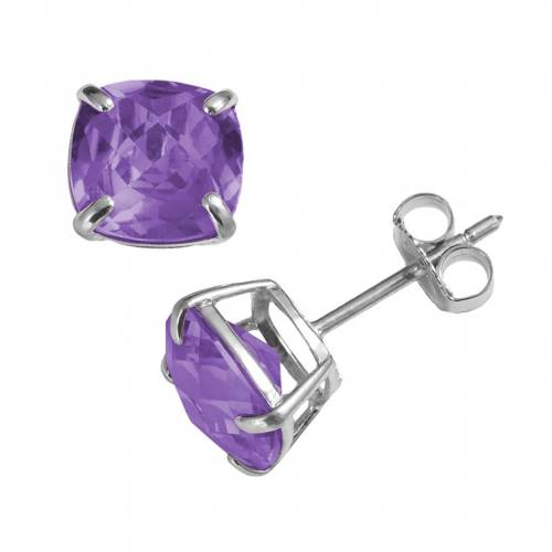 銀色 シルバー イヤリング 紫 パープル 【 UNBRANDED DESIGNS BY GIOELLI STERLING SILVER AMETHYST ST..