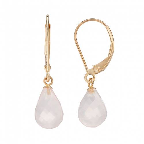 ゴールド ローズ イヤリング ピンク 【 UNBRANDED 14K GOLD ROSE QUARTZ BRIOLETTE DROP EARRINGS / PINK 】 ジュエリー アクセサリー レディースジュエリー