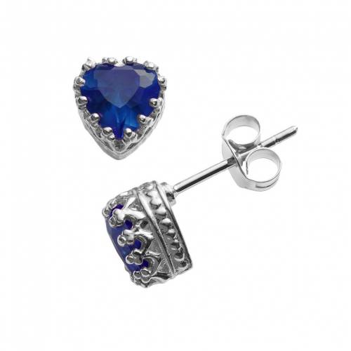 ブランド名Designs by Gioelli性別womens (adult)商品名Sterling Silver Lab-Created Sapphire Heart Crown Stud Earringsカラー/Blue