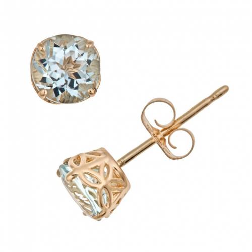 ゴールド アクアマリン イヤリング 青色 ブルー 【 CELEBRATION GEMS 14K GOLD AQUAMARINE STUD EARRINGS / BLUE 】 ジュエリー アクセサリー レディースジュエリー