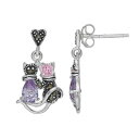 ブランド名Tori Hill性別womens (adult)商品名Sterling Silver Cubic Zirconia &amp; Marcasite Cat Drop Earringsカラー/Sterling