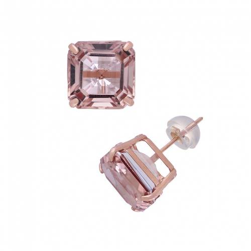 ローズ ゴールド イヤリング ピンク 【 DESIGNS BY GIOELLI 14K ROSE GOLD SIMULATED MORGANITE STUD E..