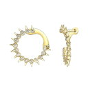 ゴールド ダイヤモンド フープ イヤリング T.W. 【 GEMMINDED 10K GOLD 3/8 CARAT DIAMOND SPIKE HOOP EARRINGS / 】 ジュエリー アクセサリー レディースジュエリー