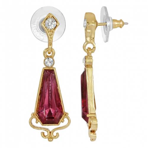 ゴールド ピンク ローズ & 【 1928 GOLD TONE FILIGREE PINK TAPERED BAGUETTE DROP EARRING / ROSE GOLD TONE 】 ジュエリー アクセサリー レディースジュエリー イヤリング