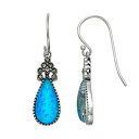 【★Fashion THE SALE★1/14迄】銀色 シルバー 青色 ブルー イヤリング 灰色 グレー ?STERLING & 【 TORI HILL SILVER SIMULATED BLUE OPAL MARCASITE TEARDROP EARRINGS / GREY 】 ジュエリー アクセサリー レディースジュエリー