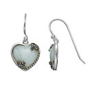 【★Fashion THE SALE★7/12午前10時迄】銀色 シルバー 翡翠 ジェード イヤリング ?STERLING & 【 TORI HILL SILVER JADE MARCASITE HEART DROP EARRINGS / MULTI NONE 】 ジュエリー アクセサリー レディースジュエリー