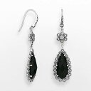 銀色 シルバー 黒色 ブラック イヤリング 【 UNBRANDED STERLING SILVER BLACK AGATE AND MARCASITE TEARDROP EARRINGS / 】 ジュエリー アクセサリー レディースジュエリー(4)