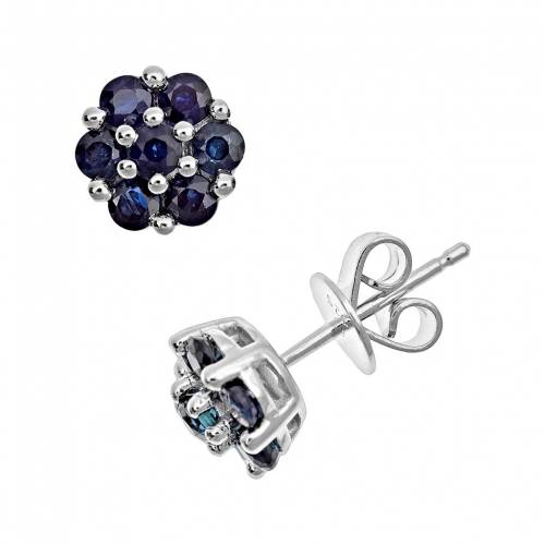 銀色 シルバー 青色 ブルー イヤリング 【 CELEBRATION GEMS STERLING SILVER BLUE SAPPHIRE CLUSTER STUD EARRINGS / MULTI NONE 】 ジュエリー アクセサリー レディースジュエリー