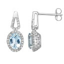 【★Fashion THE SALE★1/14迄】白色 ホワイト ゴールド ダイヤモンド アクアマリン イヤリング T.W. & 【 GEMMINDED 10K WHITE GOLD 1/4 CARAT DIAMOND AQUAMARINE DROP EARRINGS / 10K WHGOLD 】 ジュエリー アクセサリー レディースジュエリー