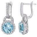 F Vo[ F u[ F zCg CO & y STELLA GRACE STERLING SILVER BLUE WHITE TOPAZ HALO DROP EARRINGS / STERLING SILVER z WG[ ANZT[ fB[XWG[