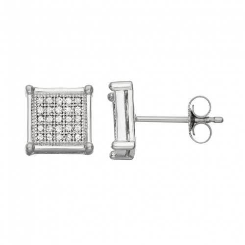 ڡѡSALE6/112 ۥ磻    T.W.  HDI 10K WHITE GOLD 1/4 CARAT DIAMOND SQUARE STUD EARRINGS / 10K WHGOLD  奨꡼ ꡼ ǥ奨꡼