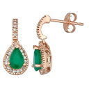 ゴールド ダイヤモンド イヤリング & T.W. 【 UNBRANDED 14K GOLD EMERALD 1/5 CARAT IGL CERTIFIED DIAMOND TEARDROP EARRINGS / 】 ジュエリー アクセサリー レディースジュエリー