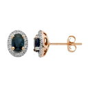 ローズ ゴールド ダイヤモンド イヤリング T.W. & 【 UNBRANDED 14K ROSE GOLD 1/6 CARAT IGL CERTIFIED DIAMOND SAPPHIRE OVAL STUD EARRINGS / 】 ジュエリー アクセサリー レディースジュエリー