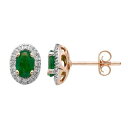 ローズ ゴールド ダイヤモンド イヤリング T.W. & 【 UNBRANDED 14K ROSE GOLD 1/6 CARAT IGL CERTIFIED DIAMOND EMERALD OVAL EARRINGS / 】 ジュエリー アクセサリー レディースジュエリー