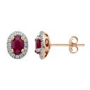 ローズ ゴールド ダイヤモンド イヤリング T.W. & 【 UNBRANDED 14K ROSE GOLD 1/6 CARAT IGL CERTIFIED DIAMOND RUBY OVAL EARRINGS / 】 ジュエリー アクセサリー レディースジュエリー