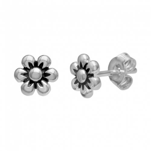 銀色 シルバー 【 PRIMROSE STERLING SILVER OXIDIZED FLOWER EARRING / SILVER TONE 】 ジュエリー アクセサリー レディースジュエリー イヤリング