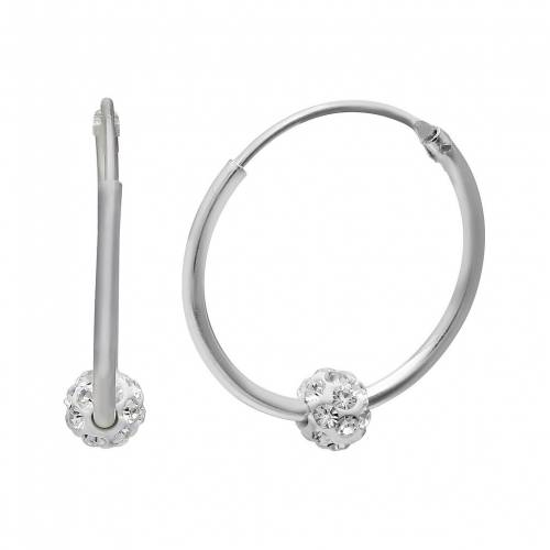 フープ イヤリング 銀色 シルバー 【 PRIMROSE ENDLESS HOOP CLEAR CRYSTAL FIREBALL EARRINGS / SILVER TONE 】 ジュエリー アクセサリー レディースジュエリー(4)