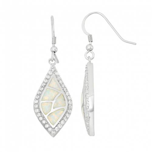 銀色 シルバー イヤリング 白色 ホワイト & 【 UNBRANDED LAB-CREATED OPAL CUBIC ZIRCONIA STERLING SILVER DROP EARRINGS / WHITE 】 ジュエリー アクセサリー レディースジュエリー