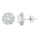 白色 ホワイト ゴールド イヤリング & 【 UNBRANDED DESIGNS BY GIOELLI LAB-CREATED WHITE SAPPHIRE TOPAZ 10K GOLD HALO STUD EARRINGS / 】 ジュエリー アクセサリー レディースジュエリー