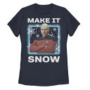 キャラクター Tシャツ 紺色 ネイビー TREK: 【 LICENSED CHARACTER STAR THE NEXT GENERATION PICARD MAKE IT SNOW TEE / NAVY 】 キッズ ベビー マタニティ トップス カットソー