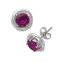 銀色 シルバー イヤリング 赤 レッド 【 UNBRANDED STERLING SILVER LAB-CREATED RUBY SWIRL STUD EARRINGS / RED 】 ジュエリー アクセサリー レディースジュエリー