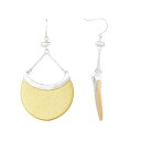 銀色 シルバー レザー イヤリング 【 BELLA UNO SILVER TONE LEATHER EARRINGS / TWO TONE 】 ジュエリー アクセサリー レディースジュエリー