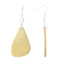 銀色 シルバー レザー イヤリング 【 BELLA UNO SILVER TONE LEATHER DROP EARRINGS / TWO TONE 】 ジュエリー アクセサリー レディースジュエリー