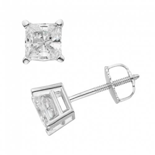 コレクション 白色 ホワイト ゴールド プリンセス イヤリング T.W. 【 THE REGAL COLLECTION 14K WHITE GOLD 1 1/2 CARAT IGL CERTIFIED PRINCESS CUT SOLITAIRE EARRINGS / 】 ジュエリー アクセサリー レディースジュエリ